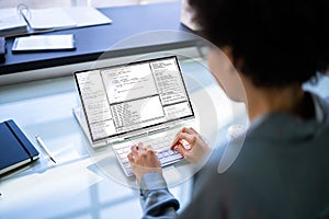 Female Working In Web Development Coding