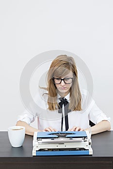 Female writer at her desk