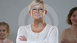 Females of three generations isolated on background, genealogy and heredity