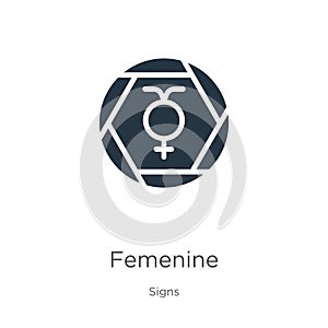 Femenine icon vector. Trendy flat femenine icon from signs collection isolated on white background. Vector illustration can be
