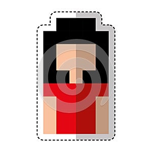 Femenine pixelated avatar character icon