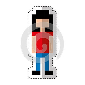 Femenine pixelated avatar character icon