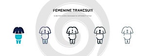 Femenine trakcsuit icon in different style vector illustration. two colored and black femenine trakcsuit vector icons designed in