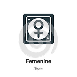 Femenine vector icon on white background. Flat vector femenine icon symbol sign from modern signs collection for mobile concept