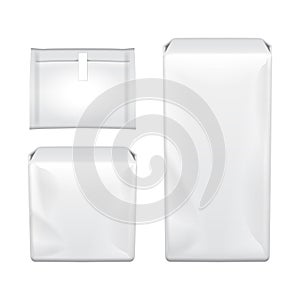 Feminine hygiene pad mock up. Two packaging hygienic sanitary napkin, on a white background. Menstruation days