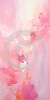 Feminine Imagery: A Delicate Abstract Painting In Soft Pinks