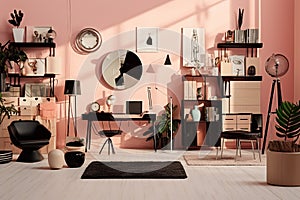feminine pink home office