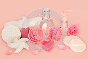 Feminine Rose Flower Spa Beauty Treatment Products