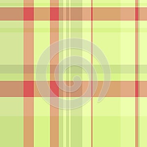 Femininity textile tartan seamless, cell background plaid vector. Cultural fabric check pattern texture in lime and orange colors