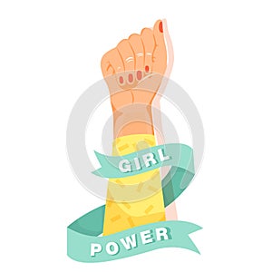 Feminism, girl power concept. Feminism symbol.