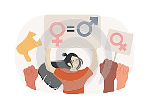 Feminism isolated concept vector illustration.