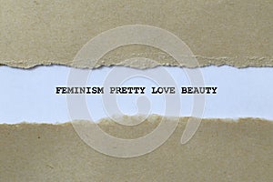 feminism pretty love beauty on white paper