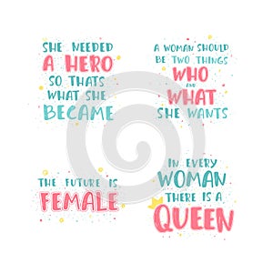 Feminist lettering quote
