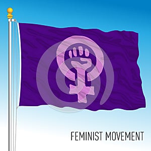 Feminist Movemment flag, vector illiustration