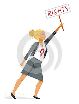 Feminist woman activist struggles for rights vector illustration isolated, social justice warrior. photo