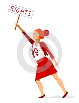Feminist woman activist struggles for rights vector illustration isolated, social justice warrior. photo