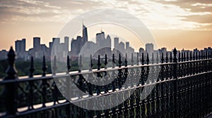 Fence against a background of skyline