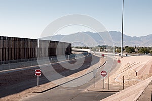 Fence along the U.S. Mexican border in El Paso, Texas.