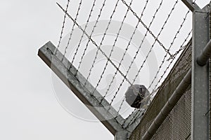 Fence around restricted area, old jail in the Netherlands