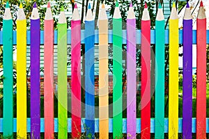 Fence as colorful pencils