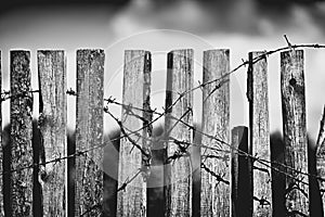 Fence With Barbed Wire