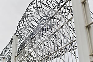 Fence with barbed wire at customss in europe