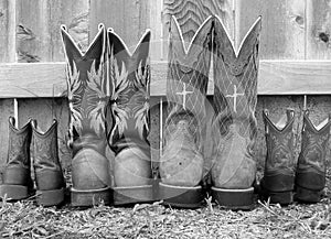 Fence and boots