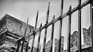 The fence of Castelvecchio castle, Verona, Italy