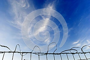 Fence fortified with Razor Wire
