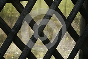 Fence of a garden with a gate, German design of a hunter fence.