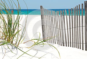 Fence and grass on Pensacola Beach