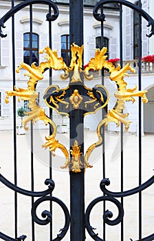 Fence of Grassalkovichov palace in Bratislava, Slovakia