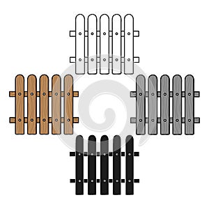 Fence icon in cartoon,black style isolated on white background. Sawmill and timber symbol stock vector illustration.