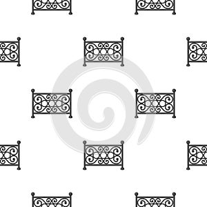 Fence icon in cartoon style on white background. Park pattern stock vector illustration.