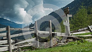 fence in jaufental in south tyrol photo