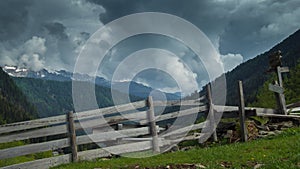 fence in jaufental in south tyrol photo