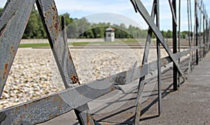 Fence of the Jewish Memorial at the Nazi Concentration Camp in Dachau, Germany