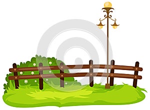 Fence with lamp