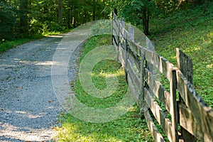 Fence Line a Country Lane in the Blue Ridge Mountains