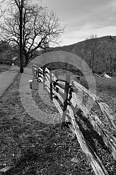Fence Line a Country Lane on the Blue Ridge Parkway