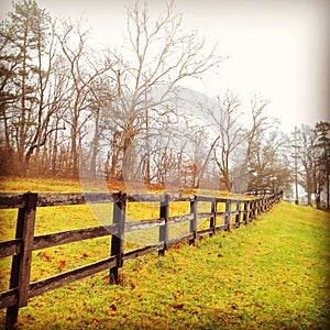 Fence line in the fall in Ohio