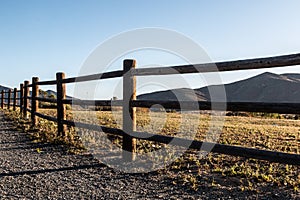 Fence Line and Mountain Peak in Chula Vista, California