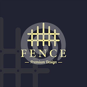 fence logo vintage vector illustration template icon graphic design