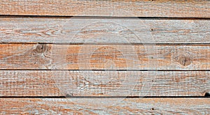 A fence made of pine boards. Old, worn, cracked board. Texture, background