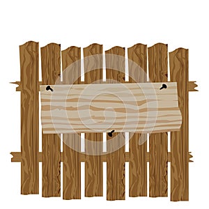 A fence made of wood. Classified ads and commercials illustration