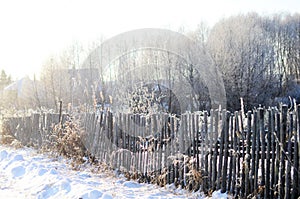 A fence made of wooden twigs