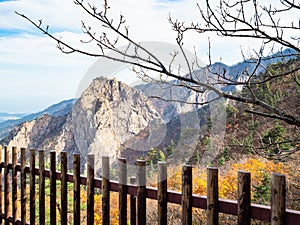 Fence in mountain in Seoraksan National Park
