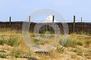 Fence in a park on the shores of the Mediterranean