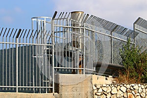 Fence in a park on the shores of the Mediterranean