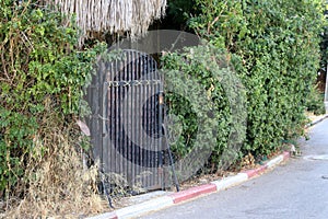 Fence in a park on the shores of the Mediterranean